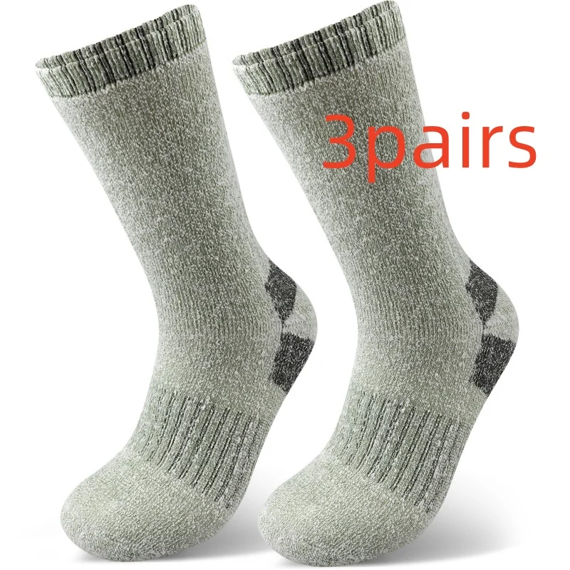 Mens Winter Fleece-lined Thermal Mid-crew Socks For Outdoor Sports And Hiking — image 4