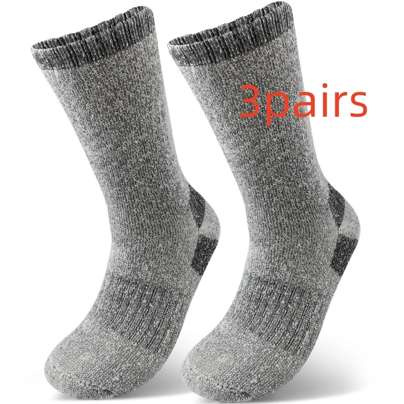 Mens Winter Fleece-lined Thermal Mid-crew Socks For Outdoor Sports And Hiking — image 3