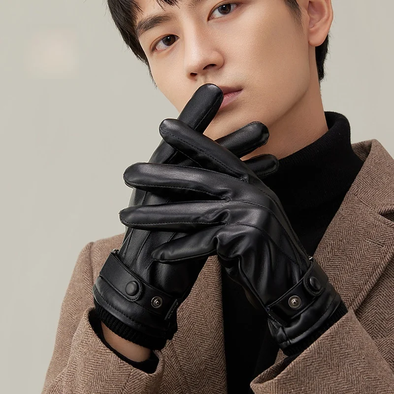 Mens Winter Fleece-lined Warm Windproof And Waterproof Cycling Gloves — image 2