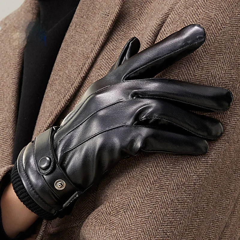 Mens Winter Fleece-lined Warm Windproof And Waterproof Cycling Gloves — image 4