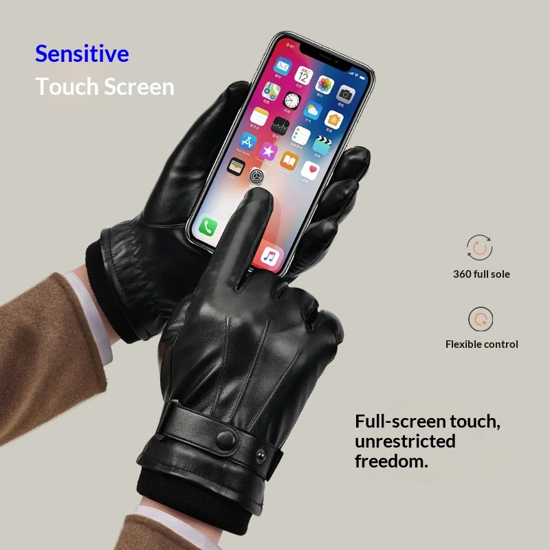 Mens Winter Fleece-lined Warm Windproof And Waterproof Cycling Gloves — image 3