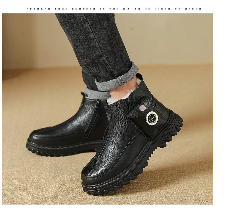 Mens Winter Thermal Charging Heated Boots Non-slip And Waterproof For Snowy Conditions — image 3