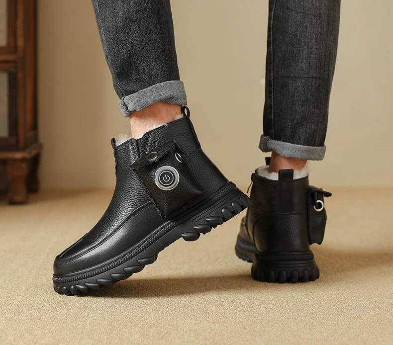 Mens Winter Thermal Charging Heated Boots Non-slip And Waterproof For Snowy Conditions — image 5