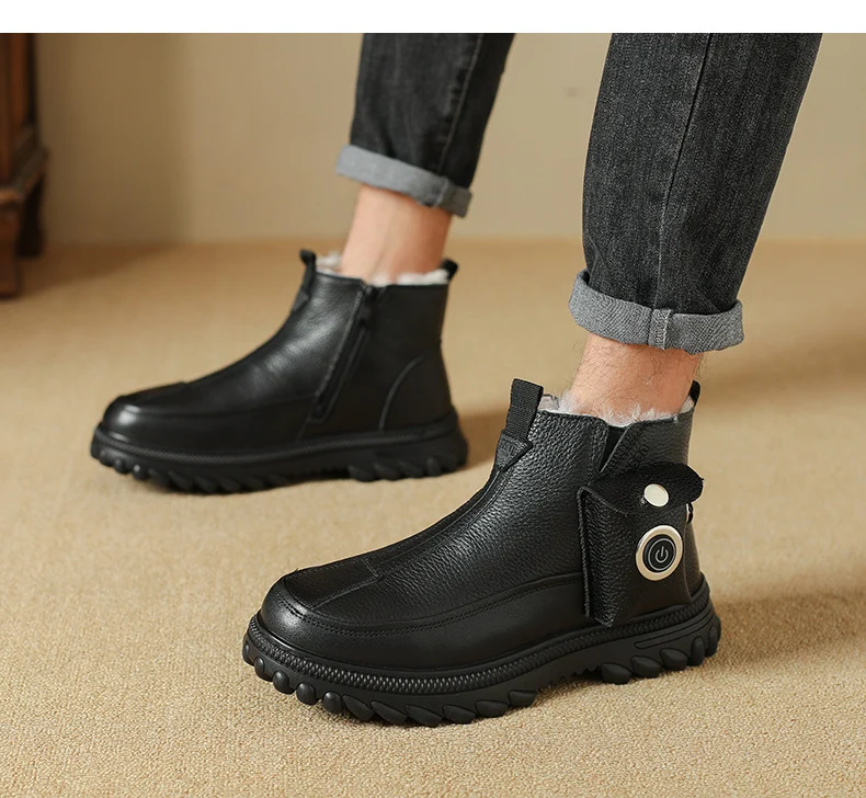Mens Winter Thermal Charging Heated Boots Non-slip And Waterproof For Snowy Conditions — image 6