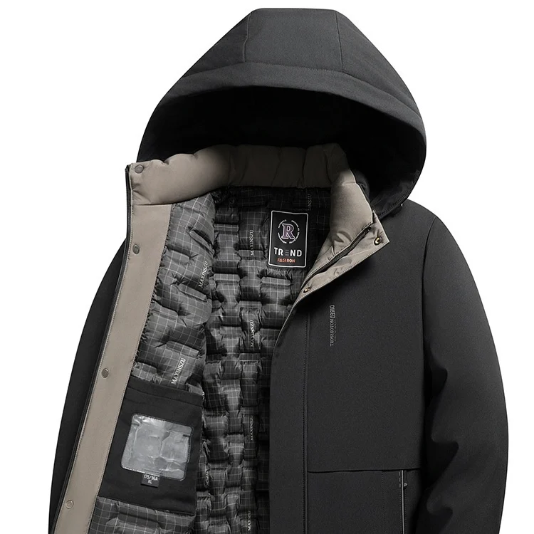 Mens Winter Thickened Hooded Cotton-padded Coat — image 2