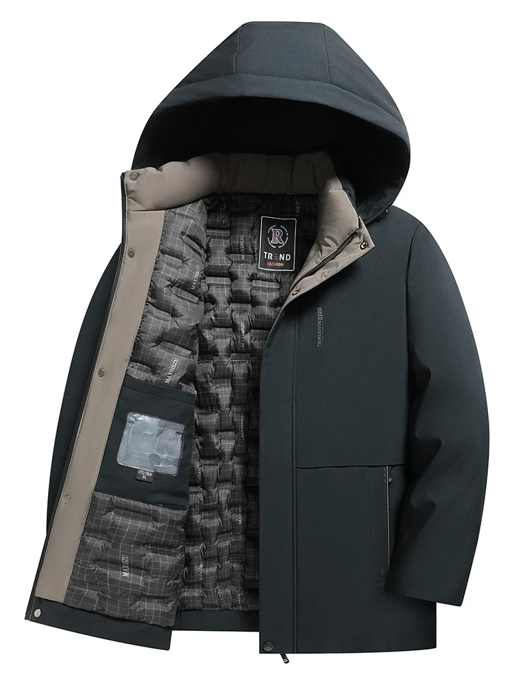Mens Winter Thickened Hooded Cotton-padded Coat — image 4