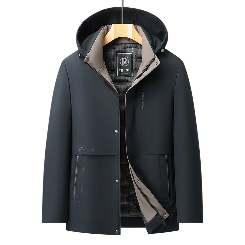 Mens Winter Thickened Hooded Cotton-padded Coat — image 3