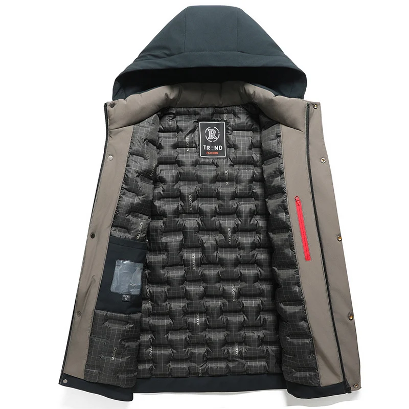 Mens Winter Thickened Hooded Cotton-padded Coat — image 5