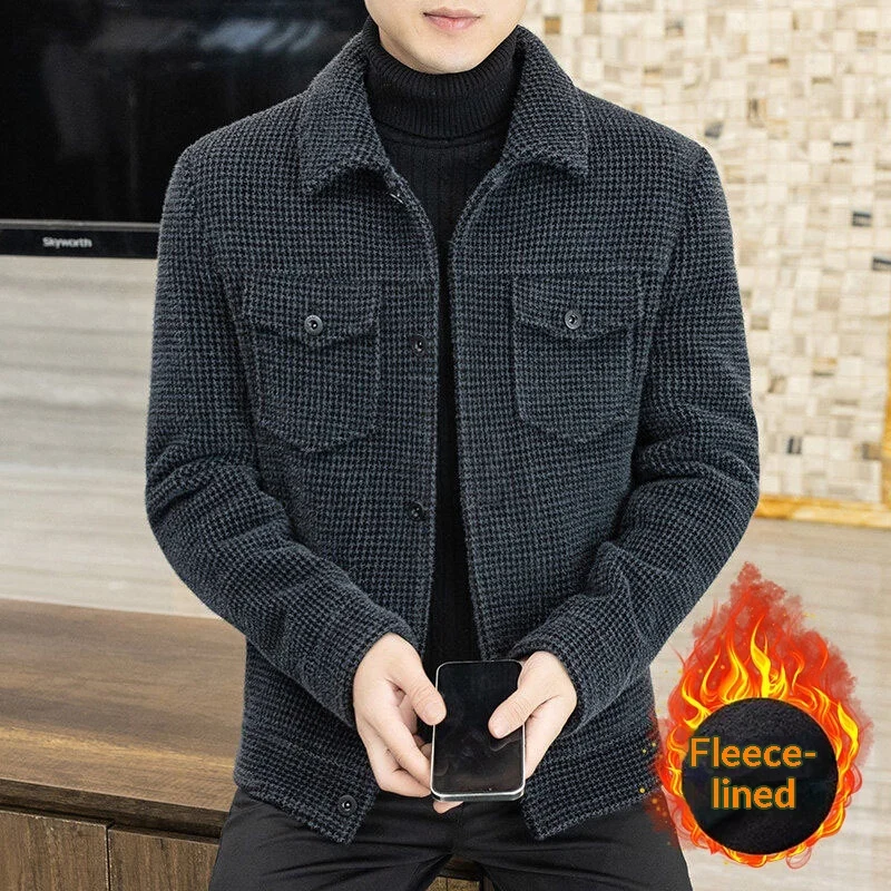 Mens Wool Coat Autumnwinter Jacket Short Style — image 5