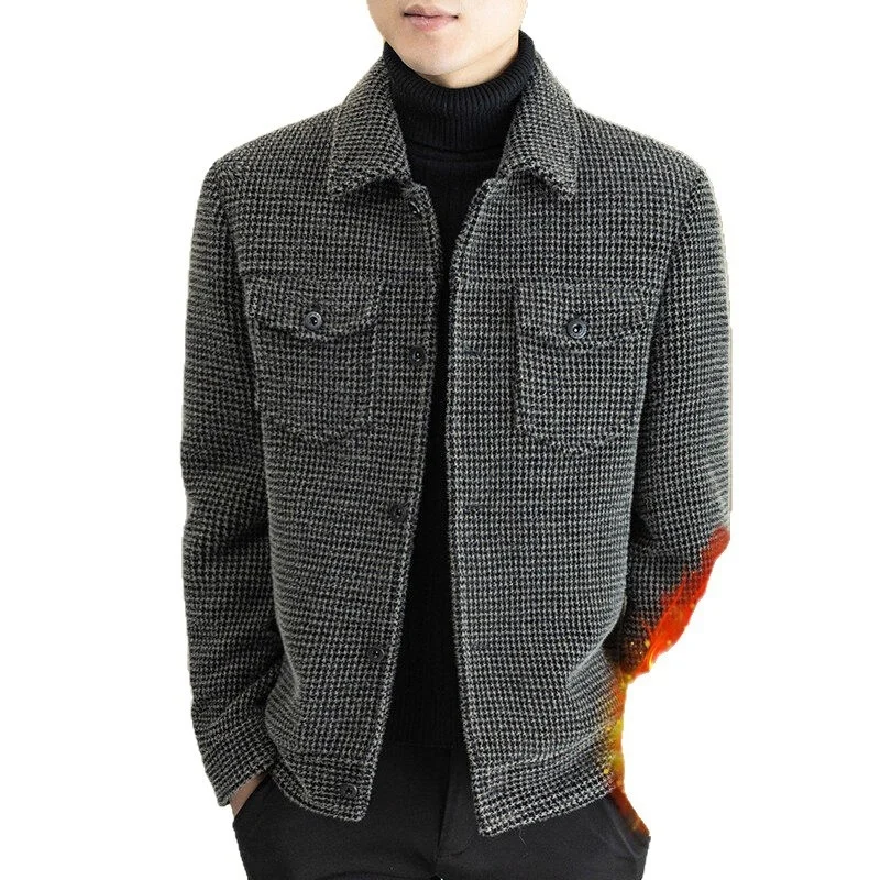 Mens Wool Coat Autumnwinter Jacket Short Style — image 3