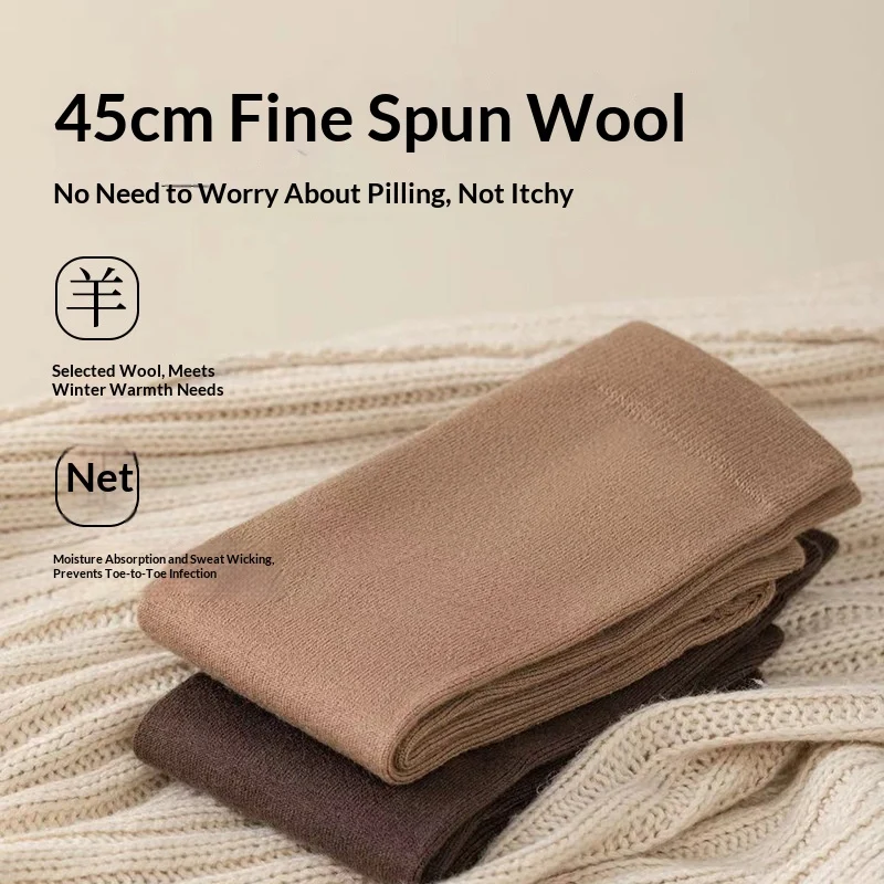 Mens Wool Five-finger Winter Thickened Toe-separating Boneless Cashmere Mid-calf Long… — image 4