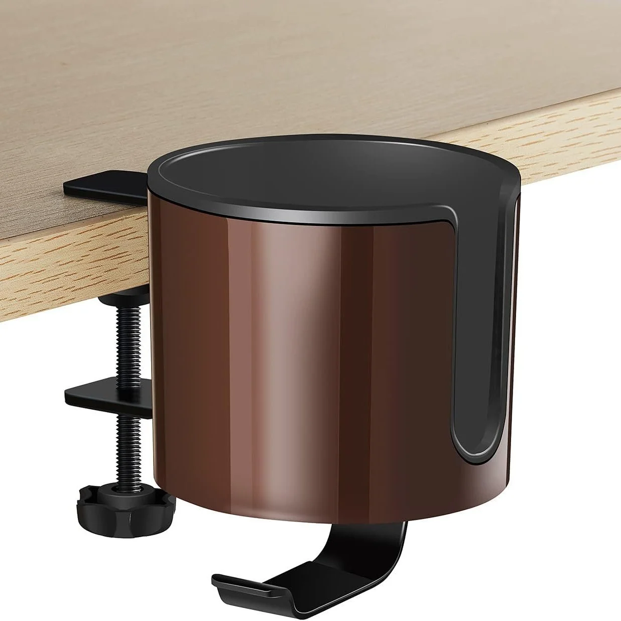 Metal Headphone Stand Rotating Multi-functional Drill-free Desk-side Cup Holder — image 6