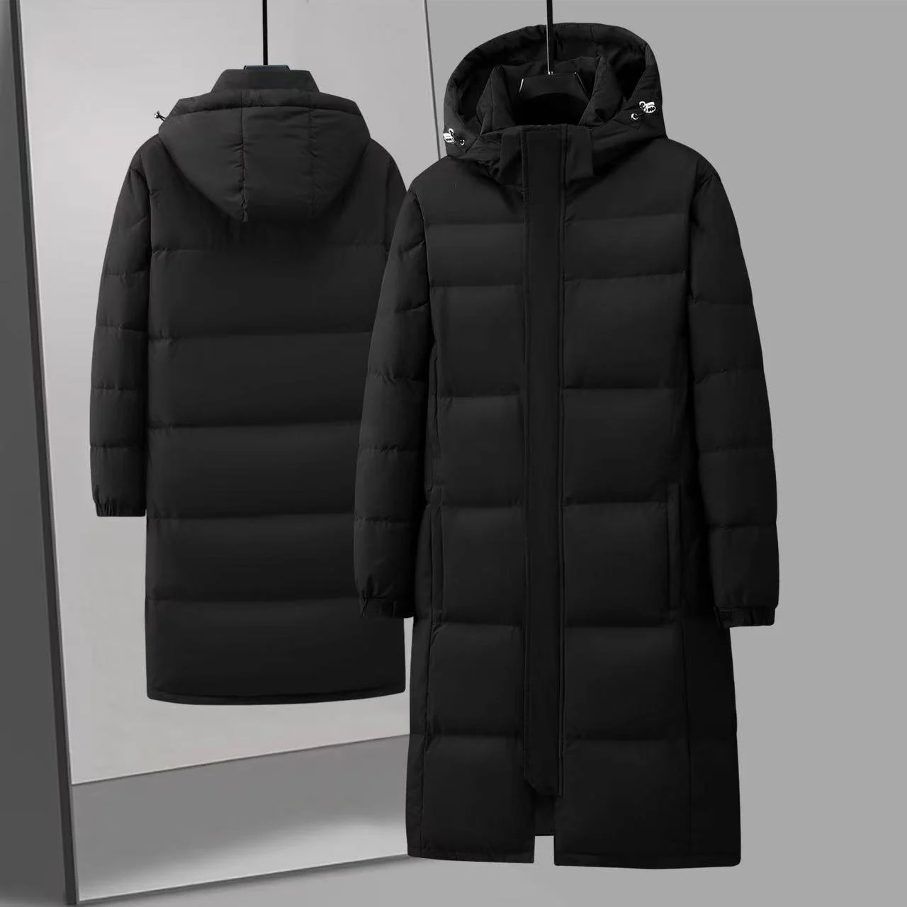 Mid-length Couple Men's And Women's Winter Down Hooded Jacket — image 7
