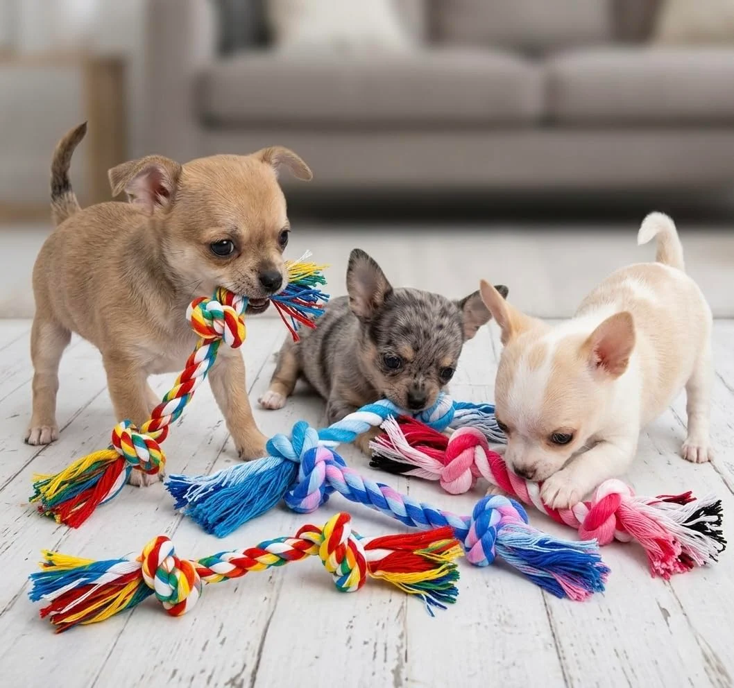 Mini Chew Rope Pack For Small Dogs - 4 Puppy Toys Chihuahua, Pomeranian & Breeds Tiny… — image 2