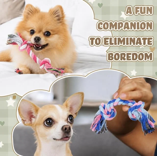 Mini Chew Rope Pack For Small Dogs - 4 Puppy Toys Chihuahua, Pomeranian & Breeds Tiny… — image 4