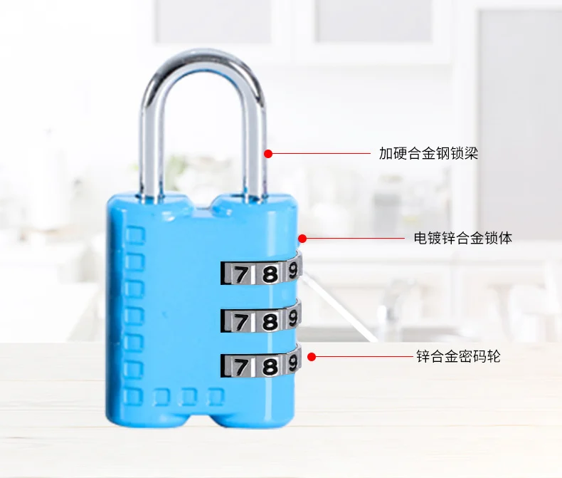 Mini Digital Combination Lock-zinc Alloy-red-1 Handle — image 4