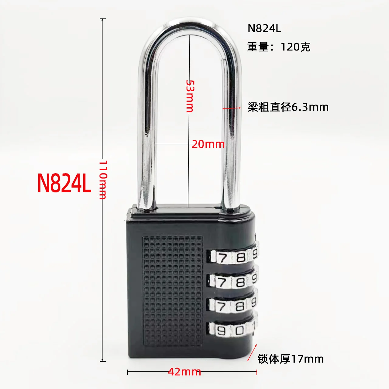 Mini Digital Combination Lock-zinc Alloy-red-1 Handle — image 3