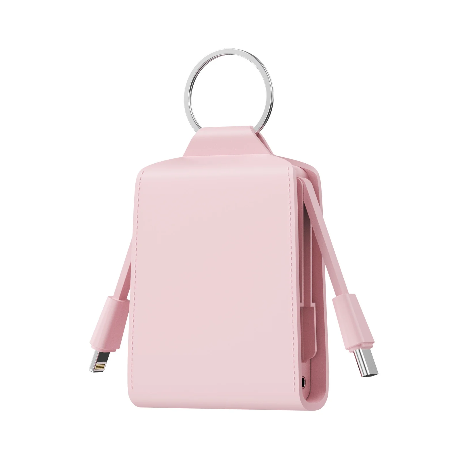 Mini Keyring Power Bank With Built-in Dual Cables — image 2