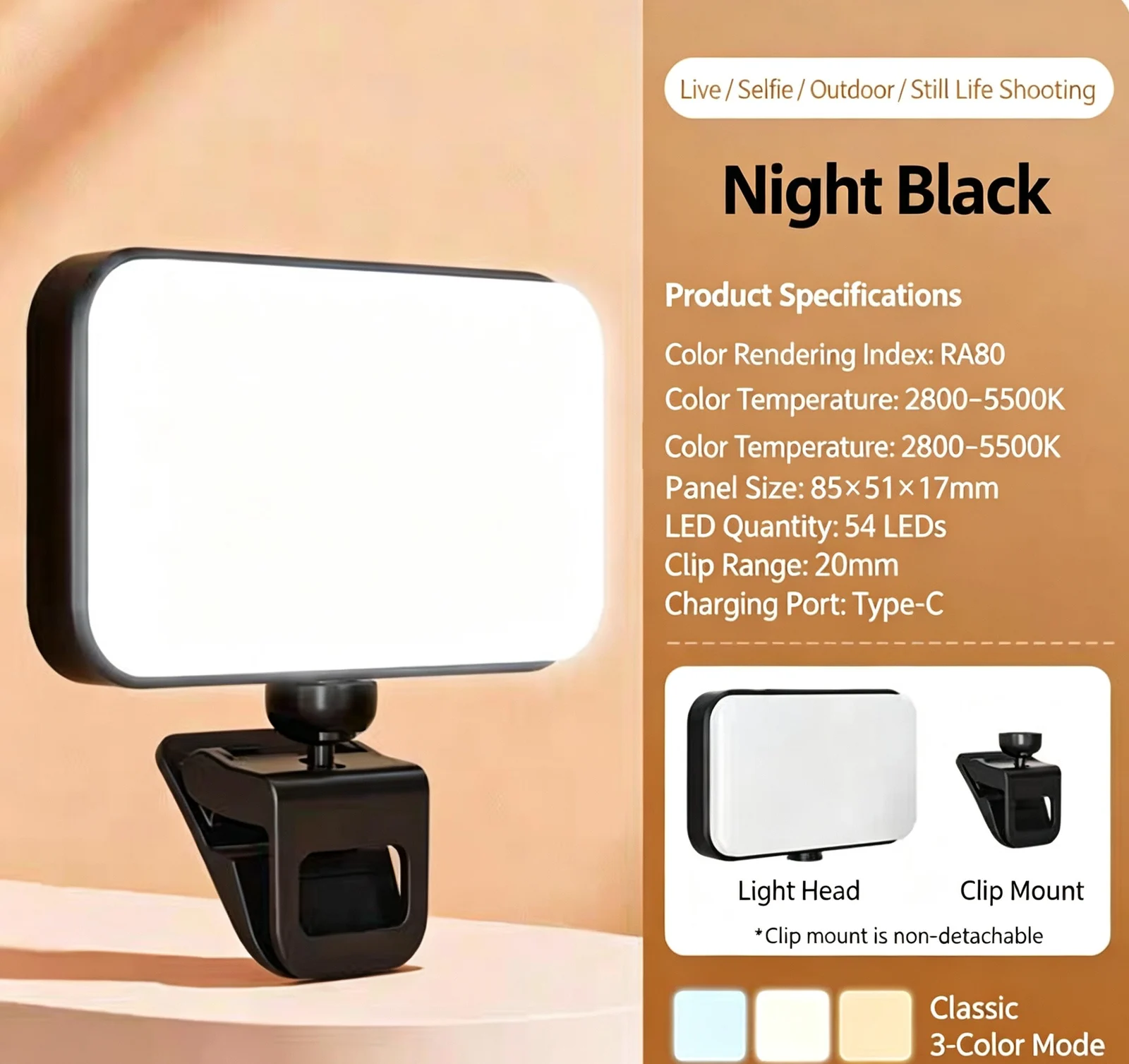 Mini Portable Hand Held LED Fill Light Adjustable Photography Video Lighting Lamp For… — image 3