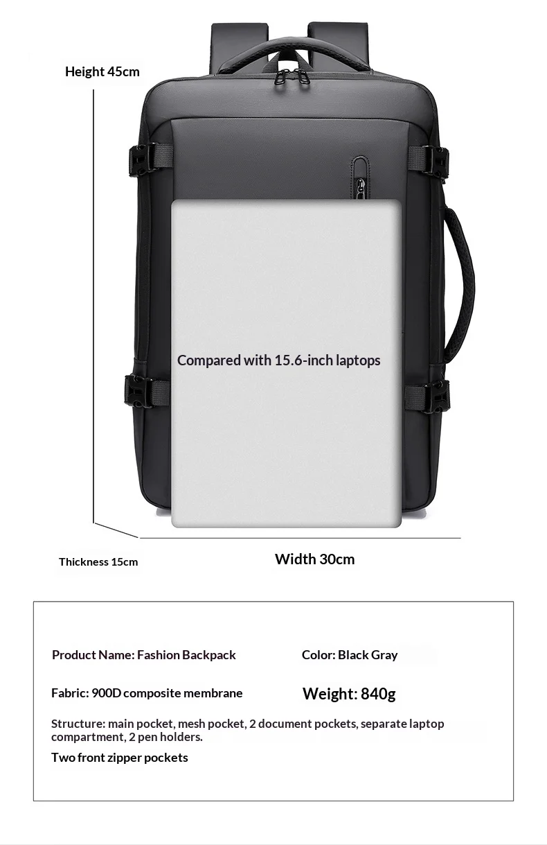 Minimally Designed Men's Business Backpack With A High-end Feel For Trips, Large… — image 2