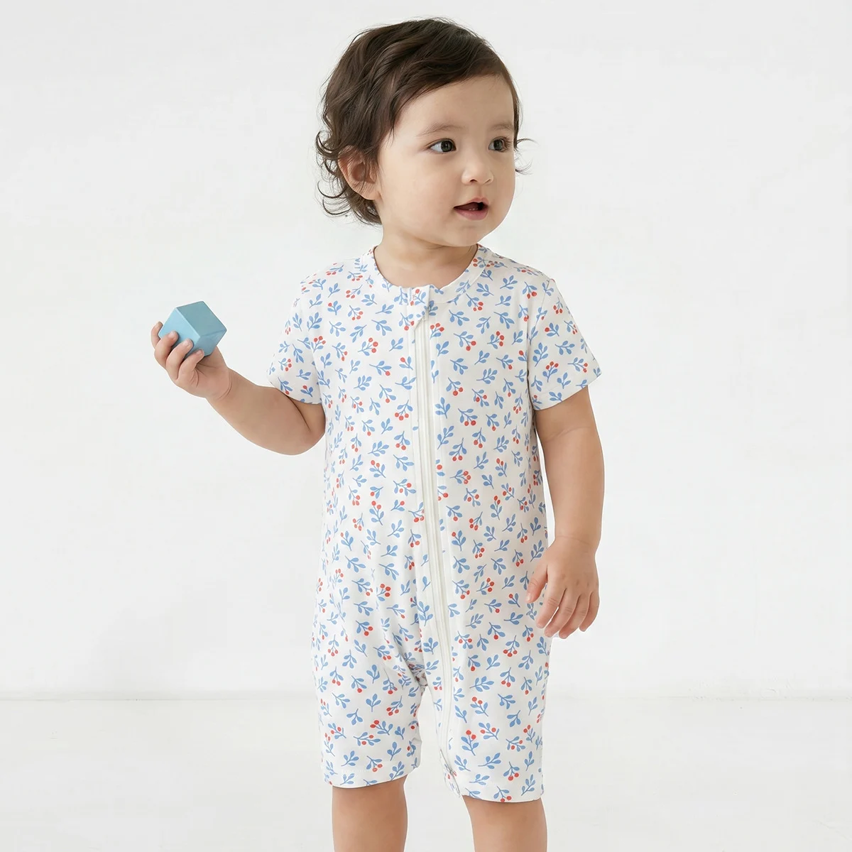 Mint Baby Romper With Zipper Summer Clothes For Boys And Girls — image 3