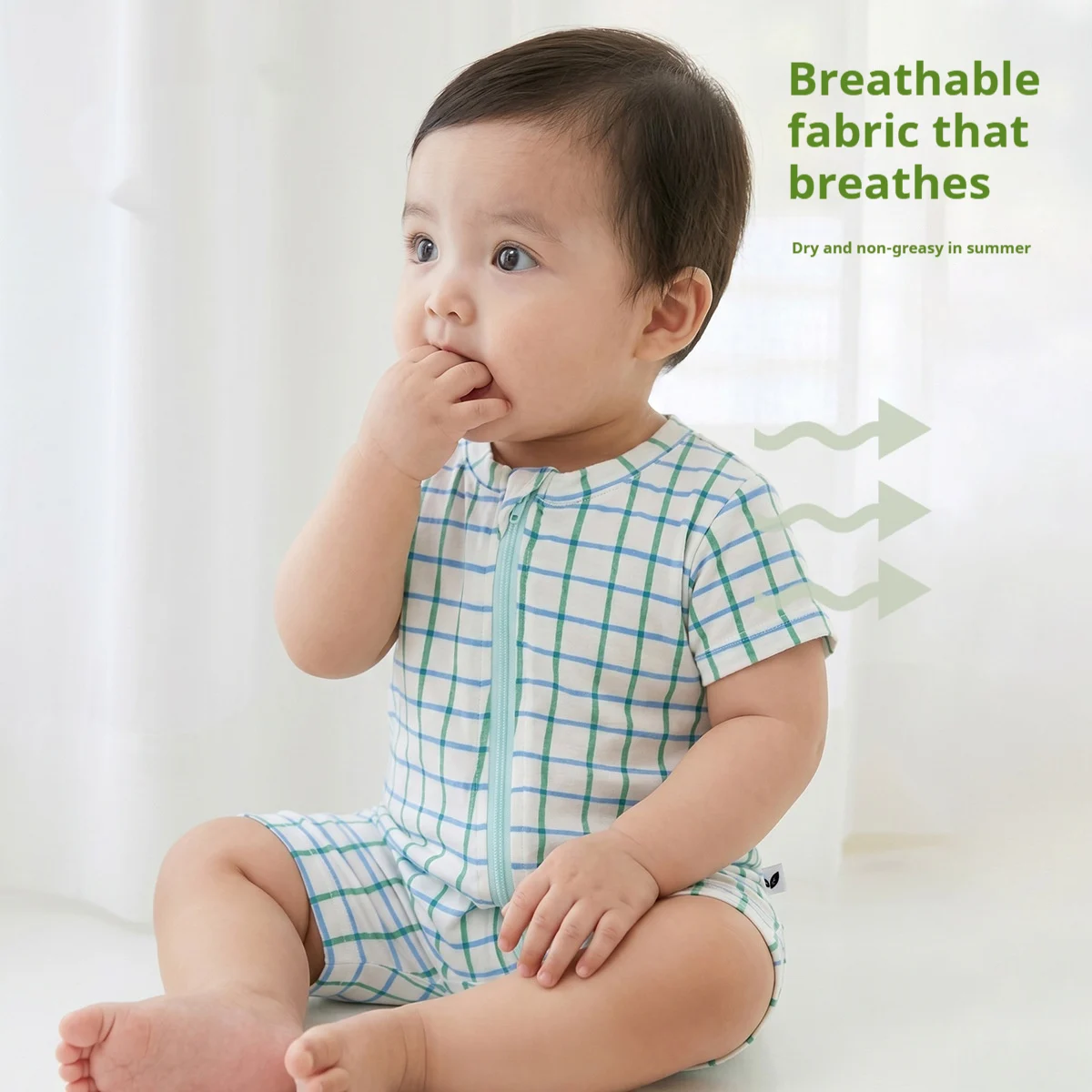 Mint Baby Romper With Zipper Summer Clothes For Boys And Girls — image 5