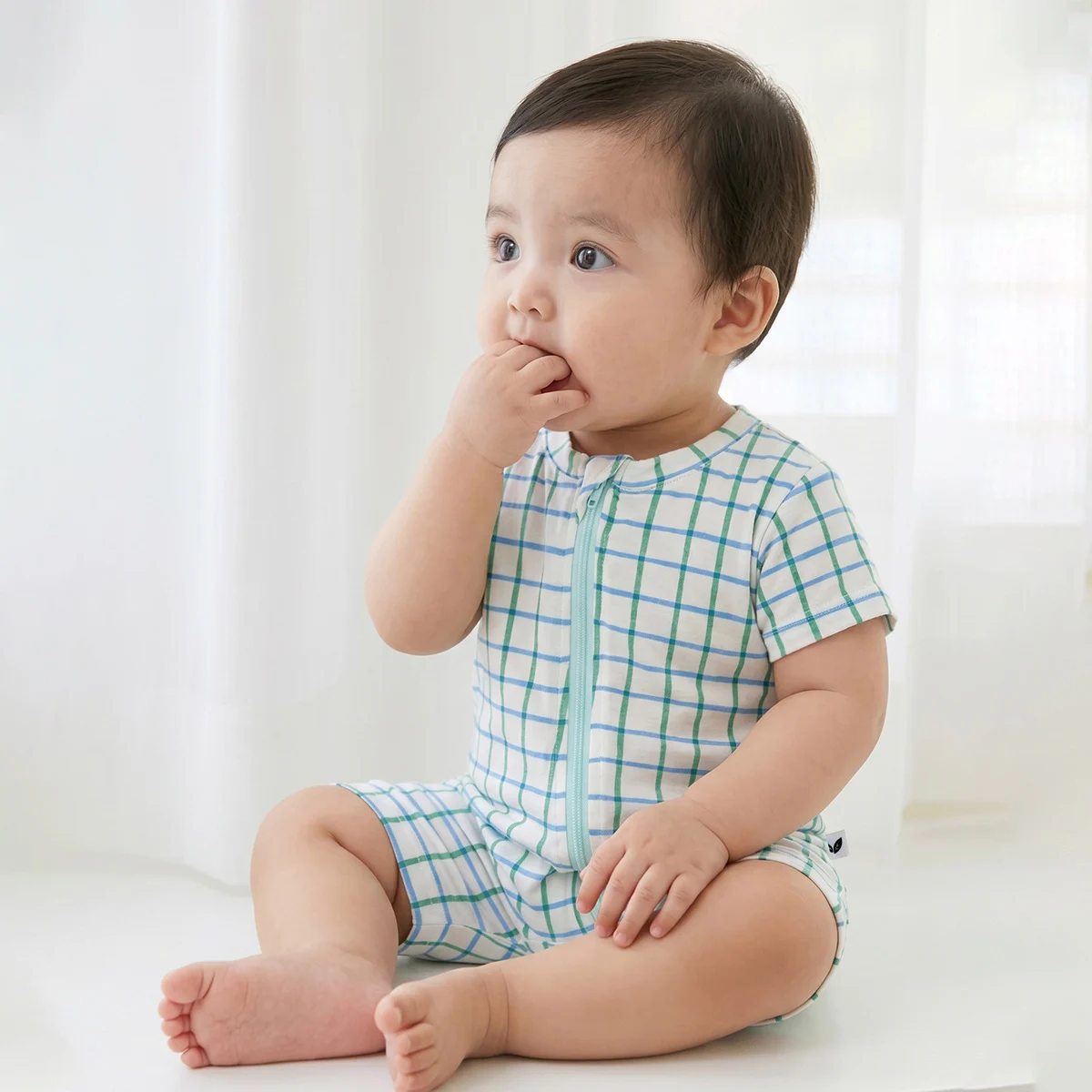 Mint Baby Romper With Zipper Summer Clothes For Boys And Girls — image 2