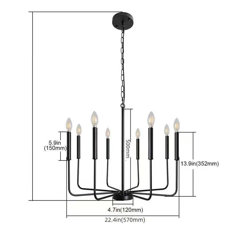 Modern Simple And Light Luxury American Wrought Iron Chandelier — image 4