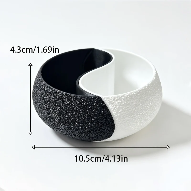 Modern Yin Yang Planter Pot, Two Tone Succulent Flower Pot For Home Office Desk Decoration — image 4