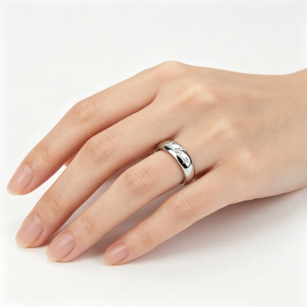 Moissanite Sterling Silver Diamond-encrusted Starry Ring — image 5