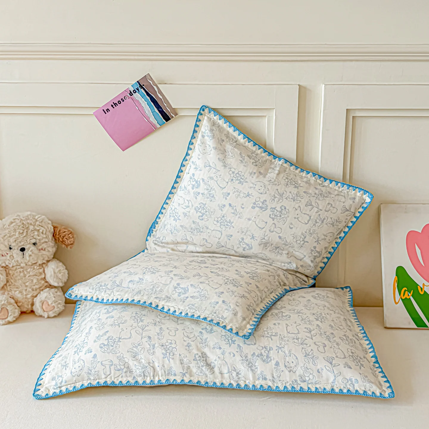 Mommy-and-baby Pillowcase Pure Cotton Double-layer Gauze With Shell-edged Trim — image 7