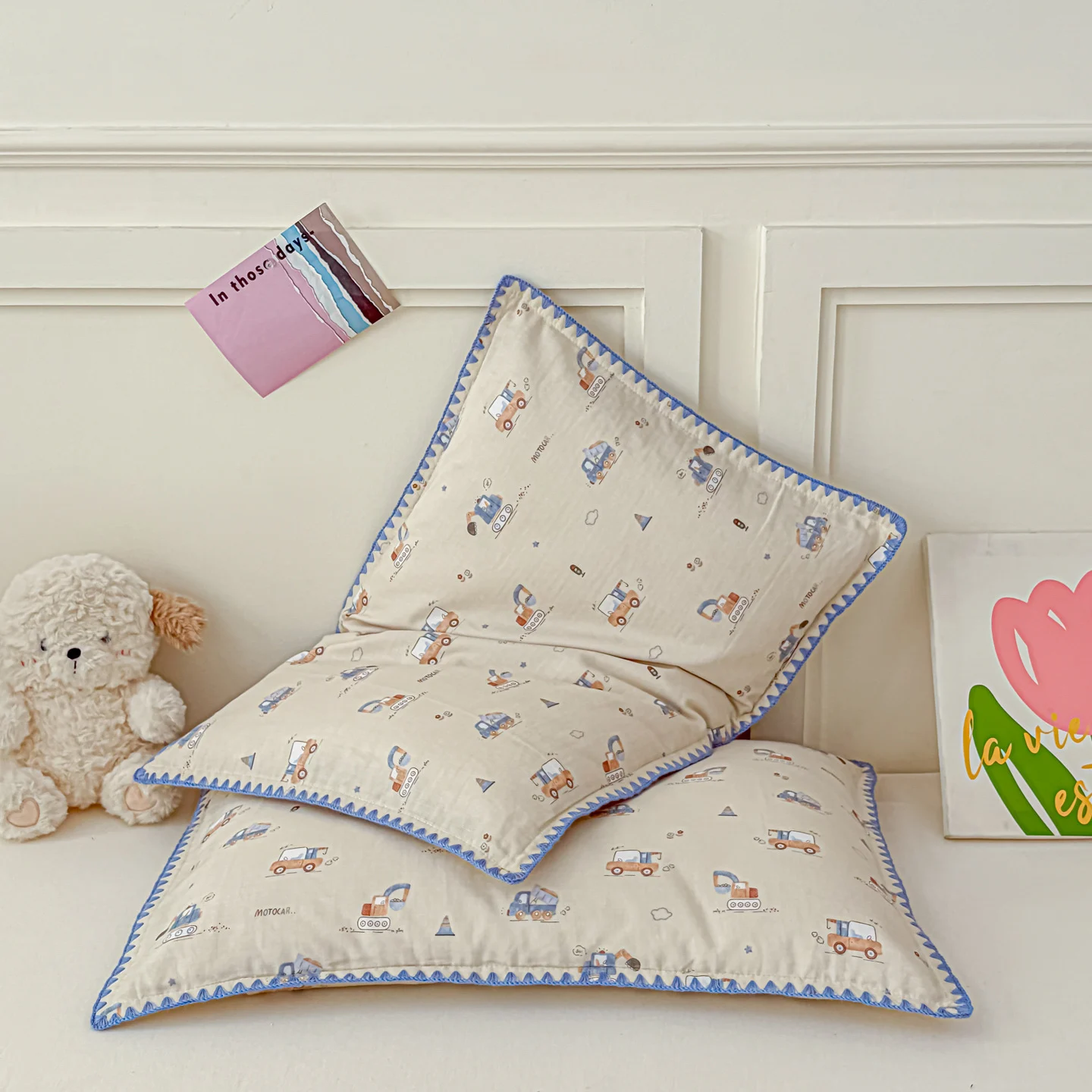 Mommy-and-baby Pillowcase Pure Cotton Double-layer Gauze With Shell-edged Trim — image 9