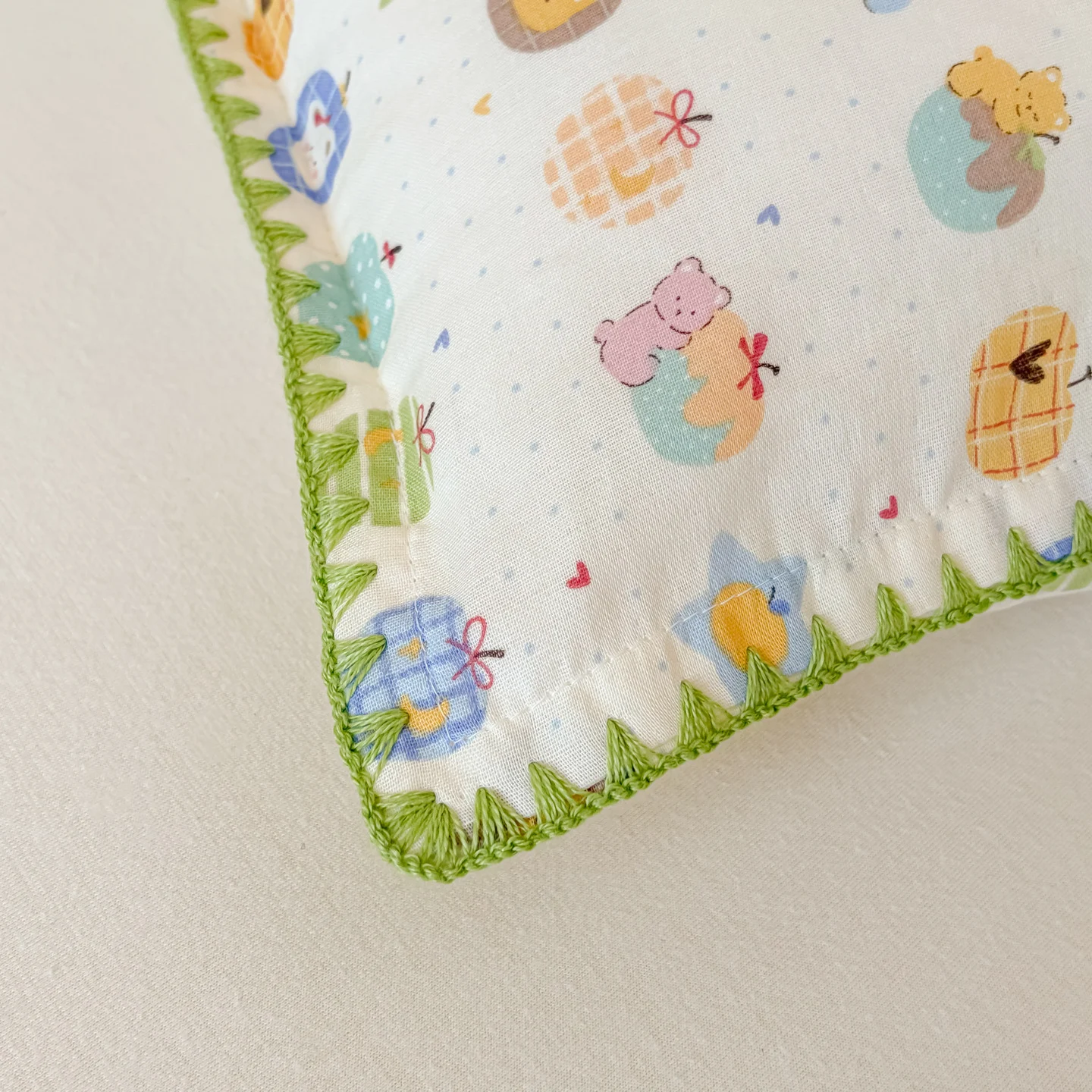 Mommy-and-baby Pillowcase Pure Cotton Double-layer Gauze With Shell-edged Trim — image 2