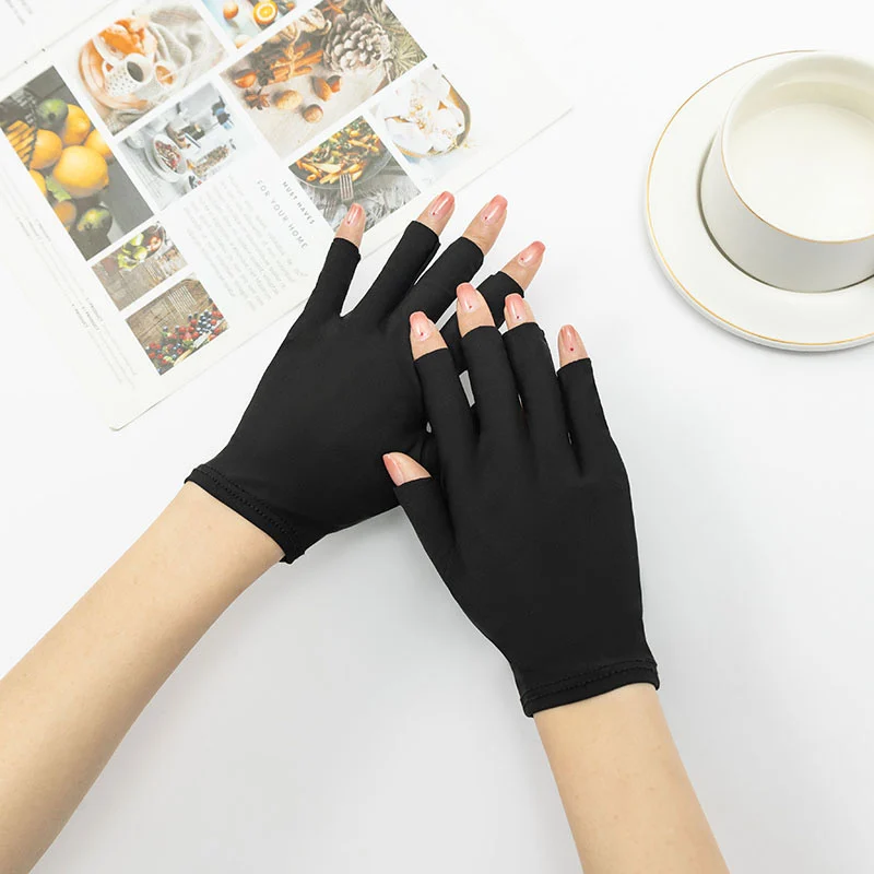 Multifunctional Half-finger Sun-protective Nail Art Gloves For Women — image 8