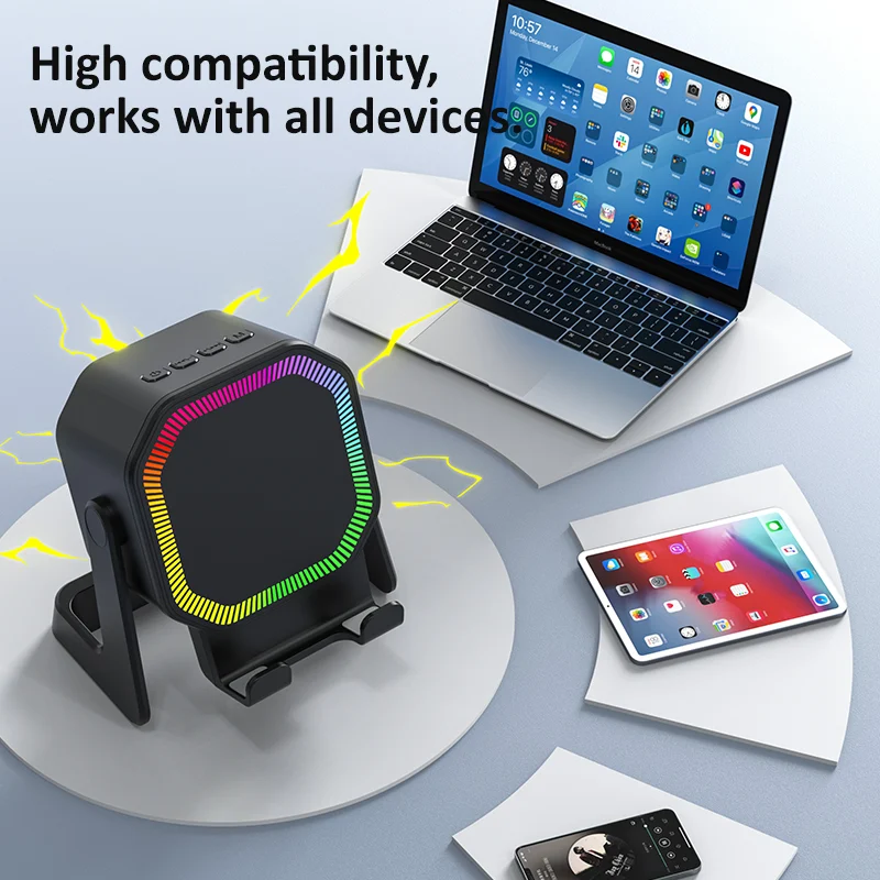 Multifunctional Induction Bluetooth Speaker, Phone Tablet Stand Holder With RGB… — image 4