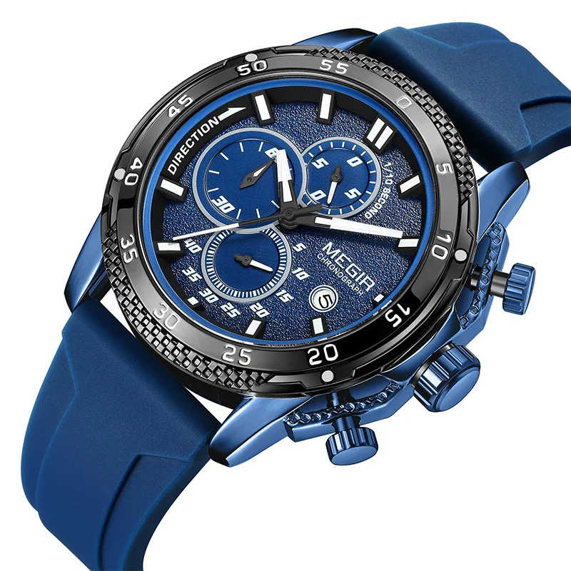 Multifunctional Three-eye Chronograph With Silicone Strap — image 3