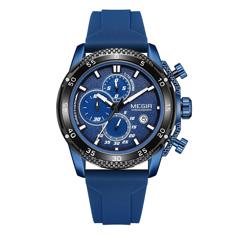 Multifunctional Three-eye Chronograph With Silicone Strap — variant image