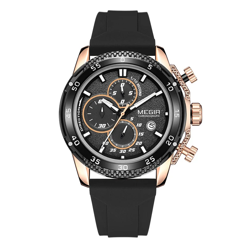 Multifunctional Three-eye Chronograph With Silicone Strap — image 2