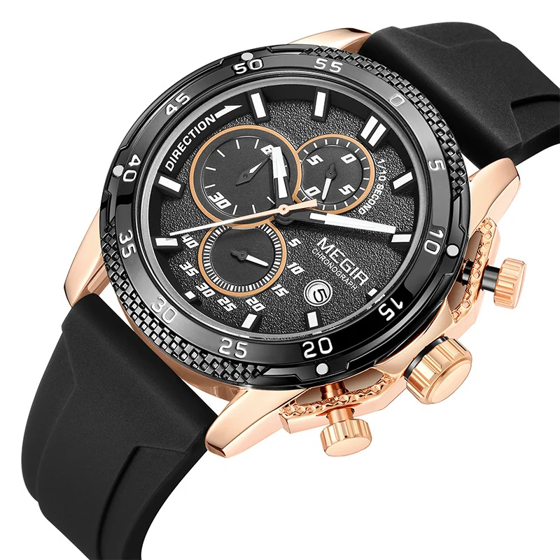 Multifunctional Three-eye Chronograph With Silicone Strap — image 6