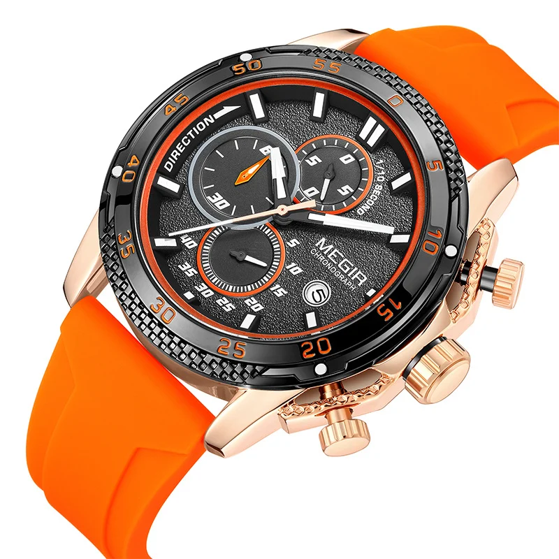Multifunctional Three-eye Chronograph With Silicone Strap — image 8