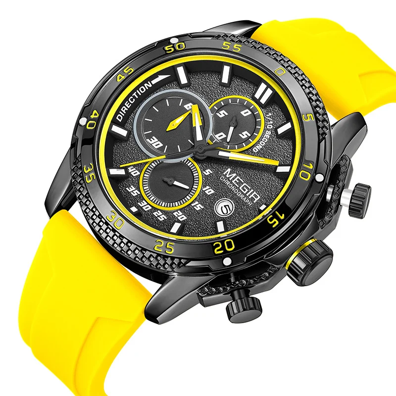 Multifunctional Three-eye Chronograph With Silicone Strap — image 7