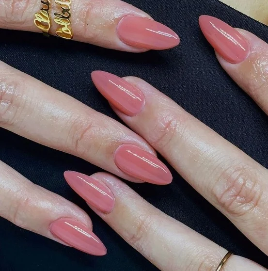 Nail Art Solid Color Series Long Almond-shape Press On Nails — image 9