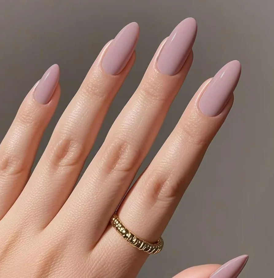 Nail Art Solid Color Series Long Almond-shape Press On Nails — image 2