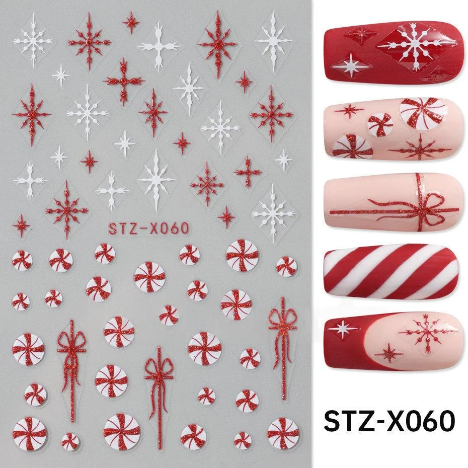 Nail Art Stickers Valentines Day Black-and-white Heart French-style With Irregular… — image 4