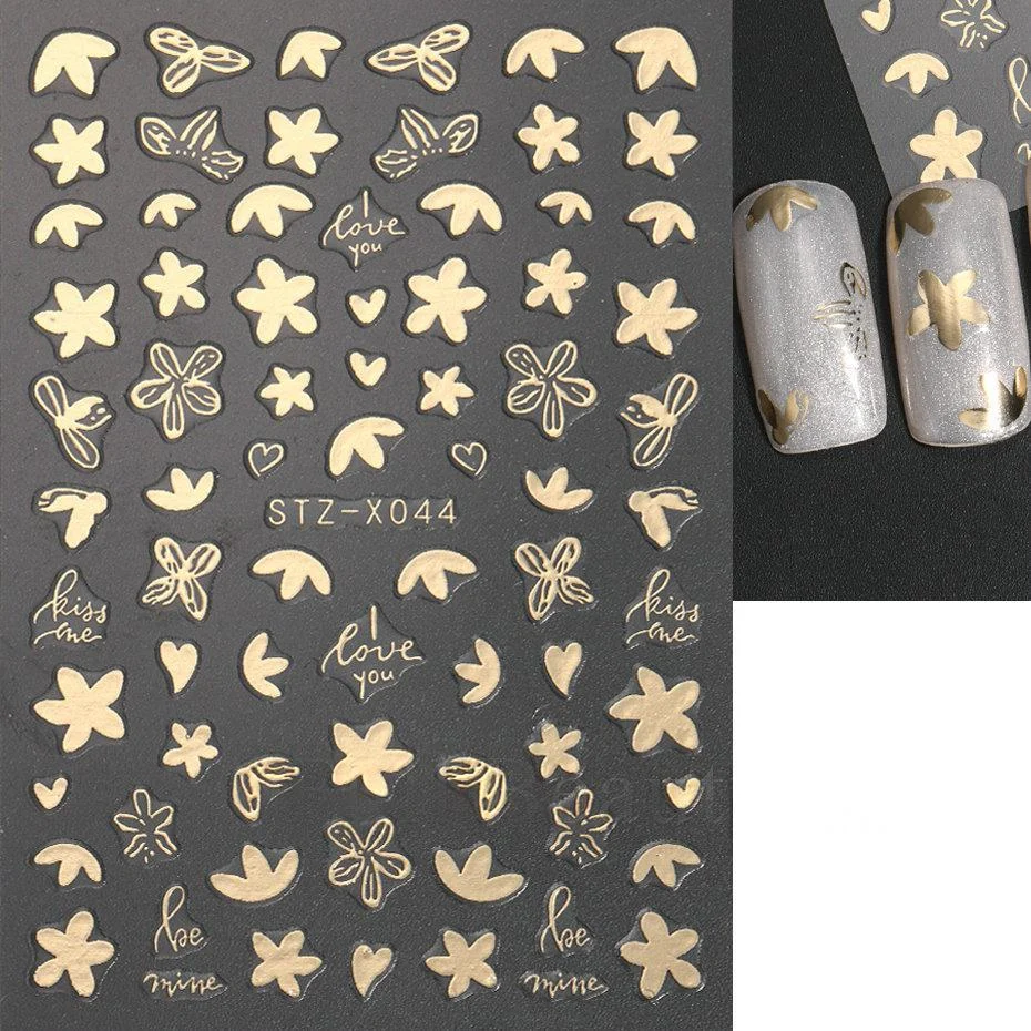 Nail Art Stickers Valentines Day Black-and-white Heart French-style With Irregular… — variant image