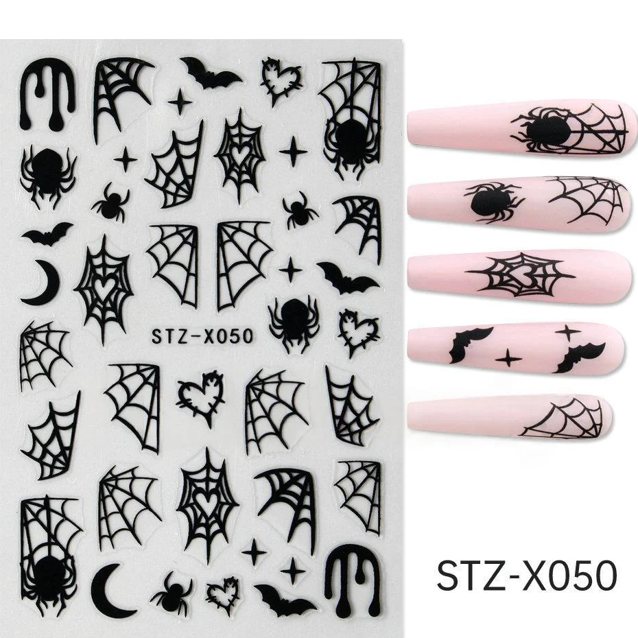 Nail Art Stickers Valentines Day Black-and-white Heart French-style With Irregular… — image 2