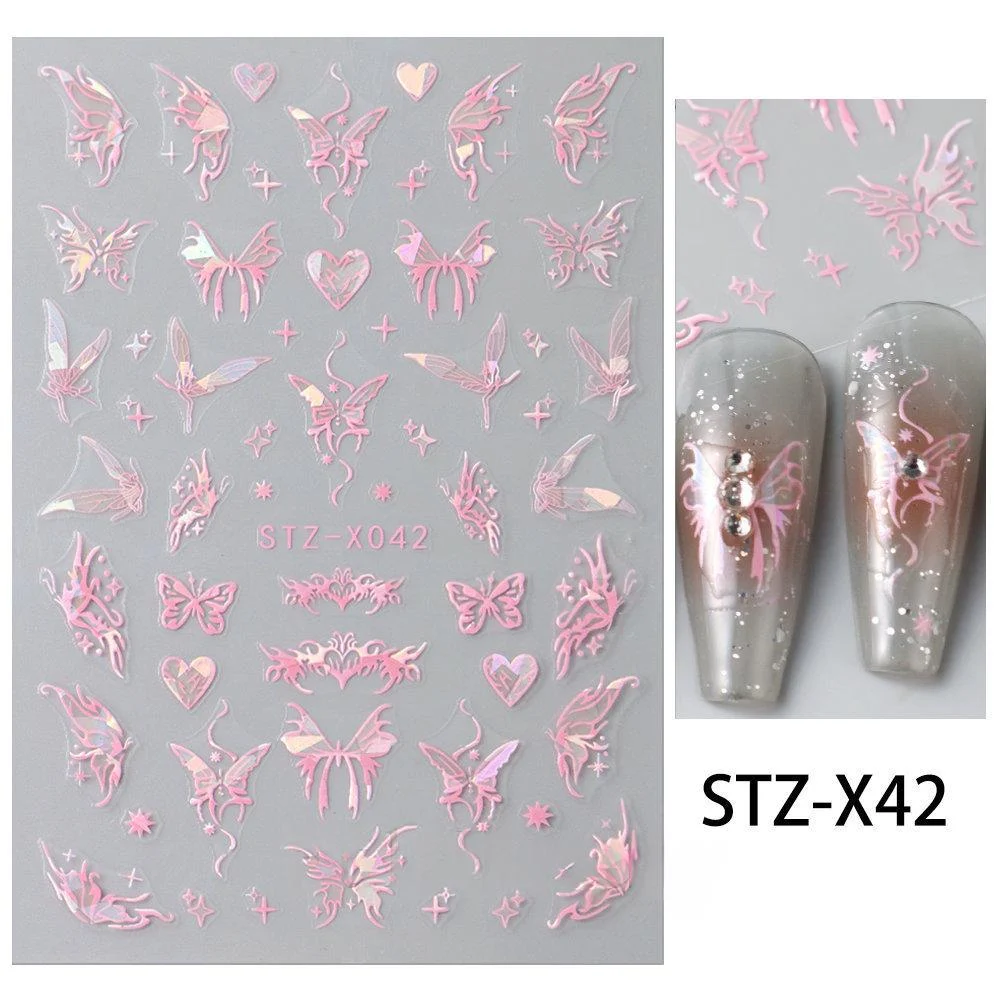Nail Art Stickers Valentines Day Black-and-white Heart French-style With Irregular… — variant image