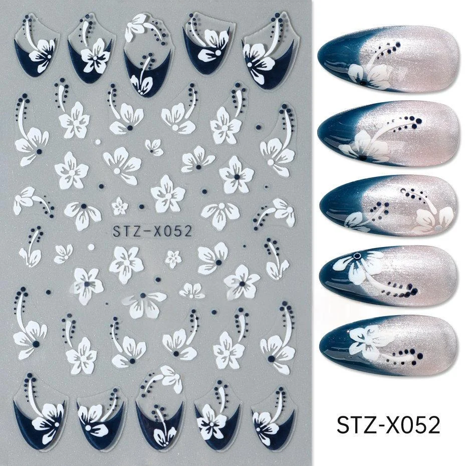 Nail Art Stickers Valentines Day Black-and-white Heart French-style With Irregular… — variant image