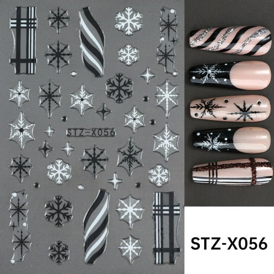 Nail Art Stickers Valentines Day Black-and-white Heart French-style With Irregular… — variant image
