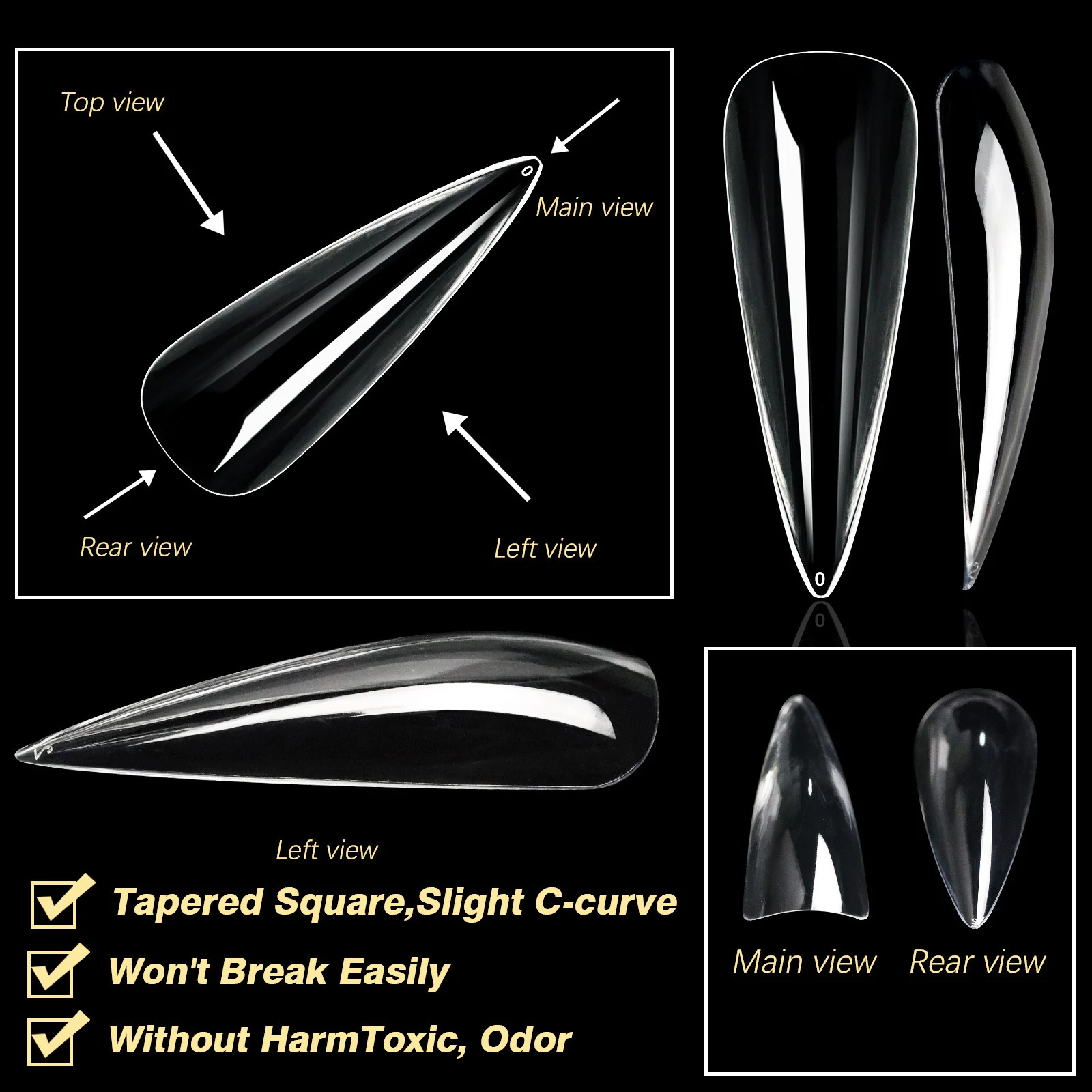 Nail Transparent Tips Shapes For Manicure Seamless False Nails Boxed Set — image 7
